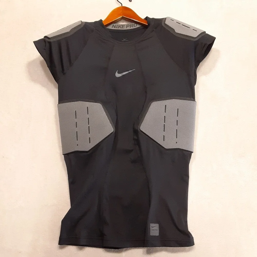 NIKE Pro HyperStrong 4-Pad Core Mens Padded Football Top XL Black Compression